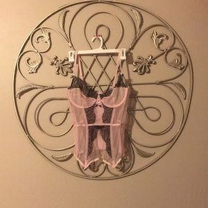 Victoria Secret Corset pink with black lace 💎